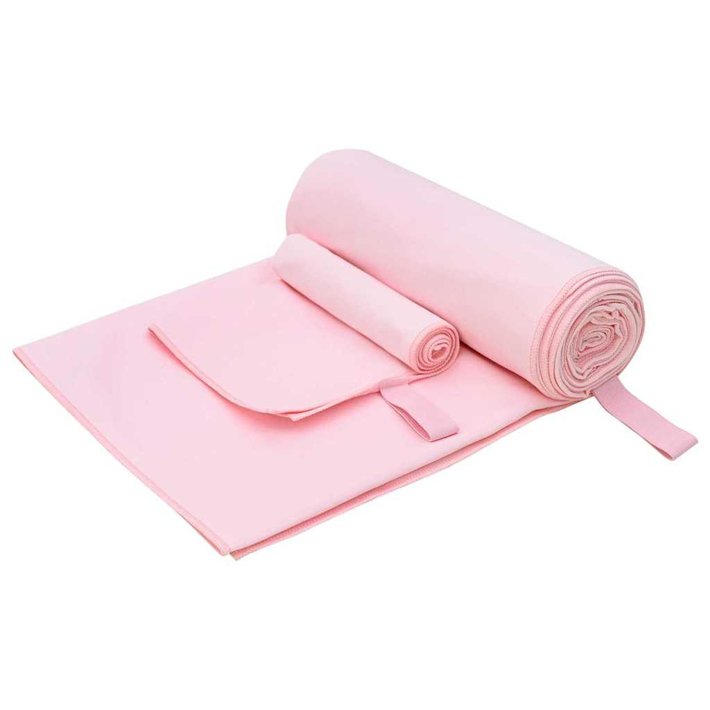 vidaXL Sporthandtuch Set 2 pcs Rosa Stoff