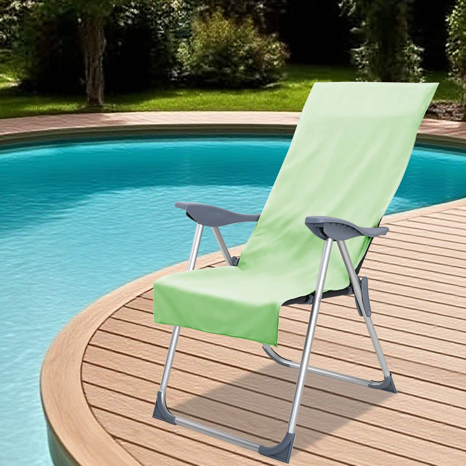 vidaXL Außenstuhl Handtücher 2 pcs Grün 130 x 60 cm