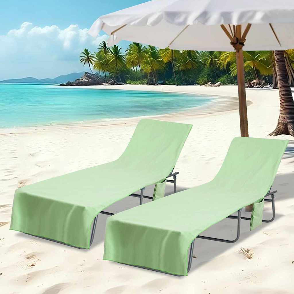 vidaXL Sonnenliege-Tücher 2 pcs Grün 210 x 75 cm
