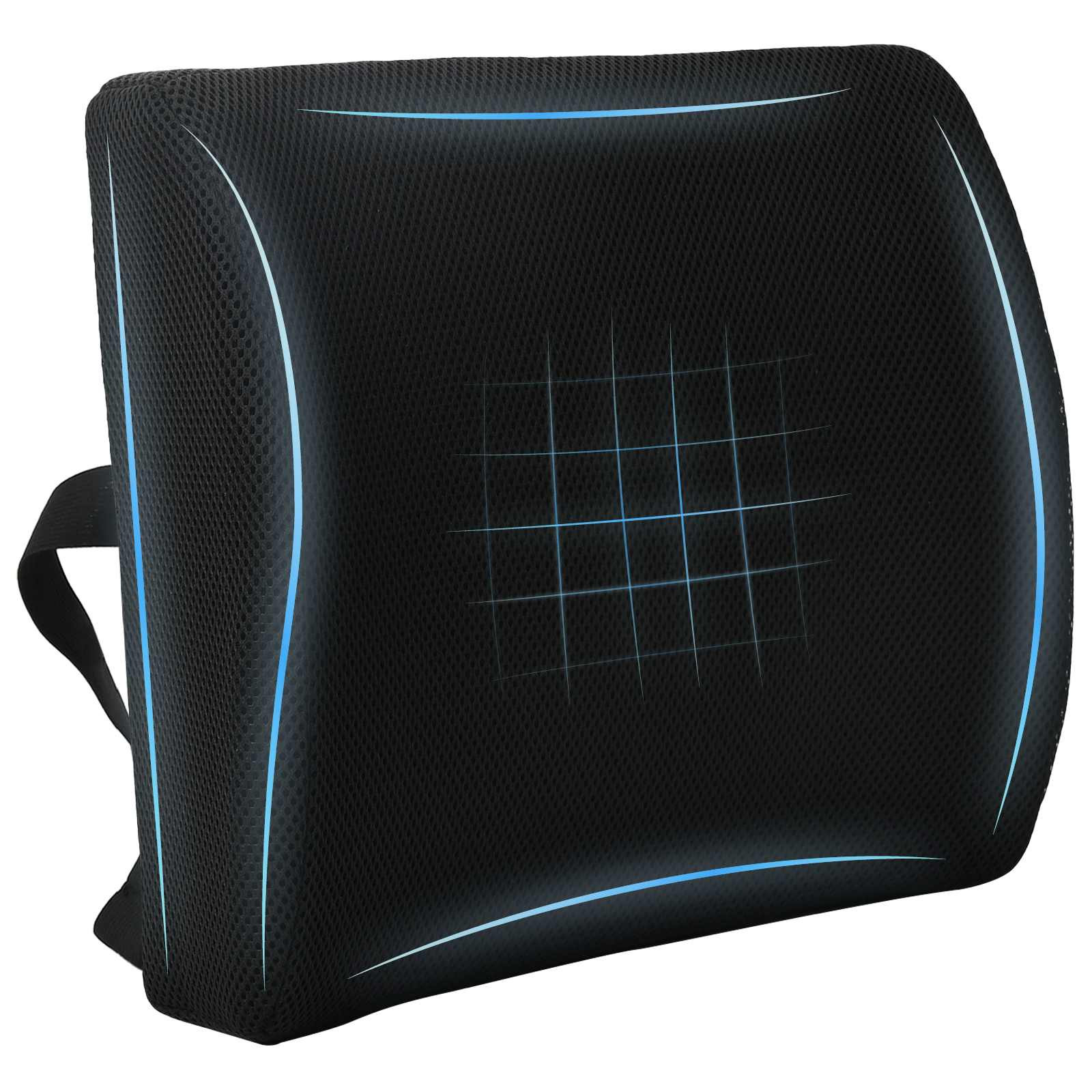 vidaXL Rückenkissen Schwarz Viscoschaum 35,5 x 30 x 12 cm
