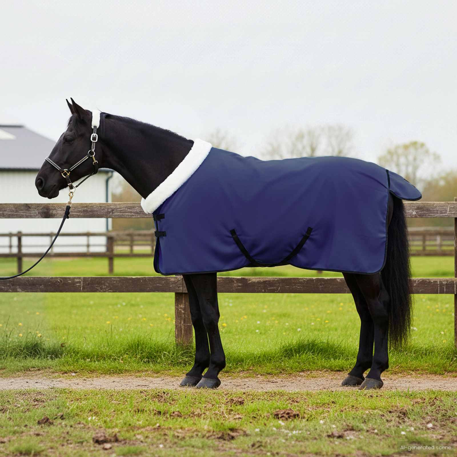 vidaXL Pferdedecke Marineblau 95 cm Polarfleece