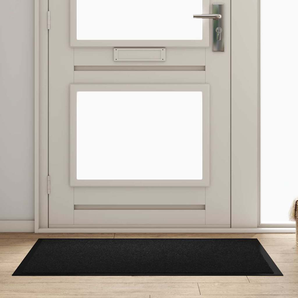 vidaXL Fußmatte Schwarz 120 x 80 x 1,2 cm Teddystoff
