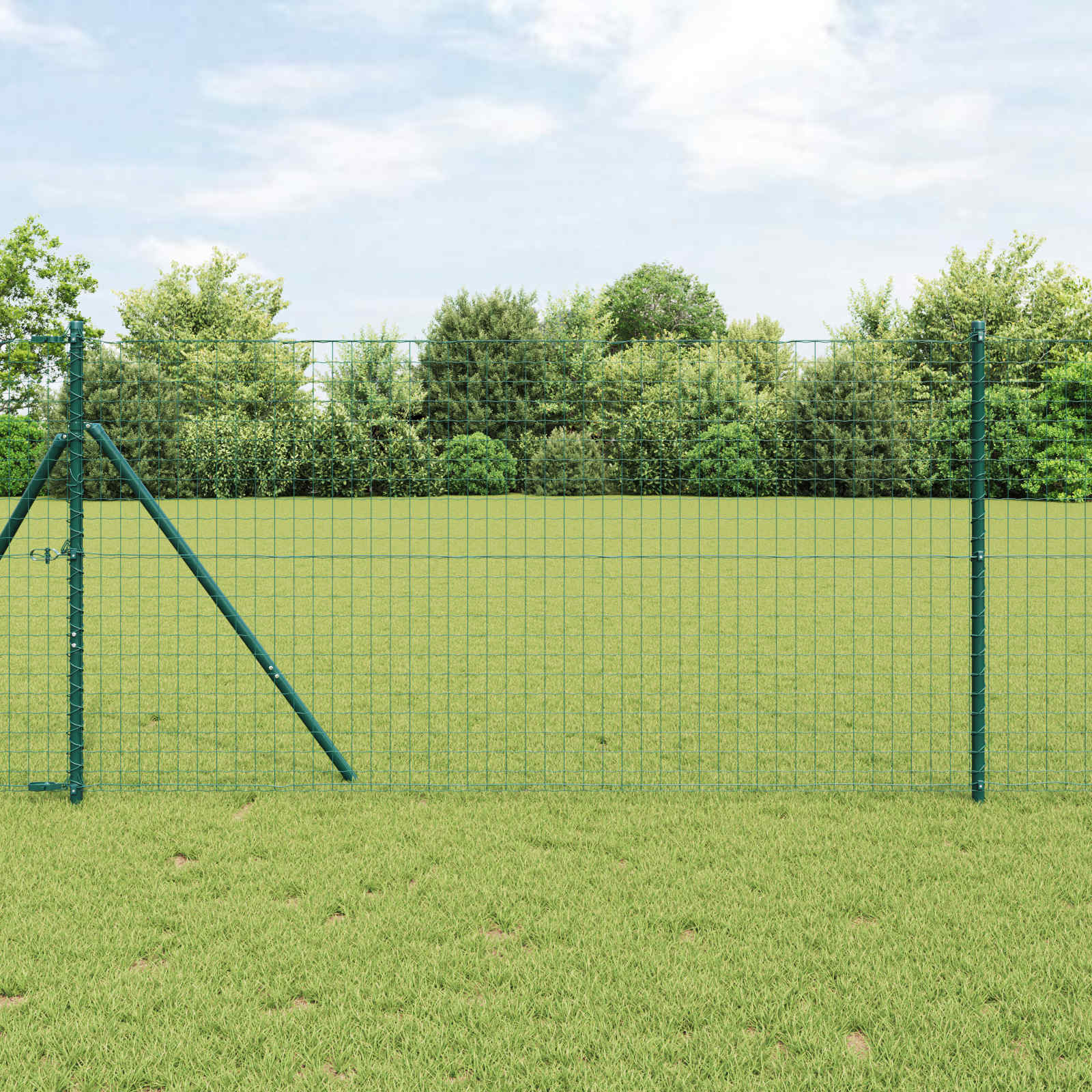 vidaXL Zaunpfosten 2 pcs Grün Pulverbeschichteter Stahl