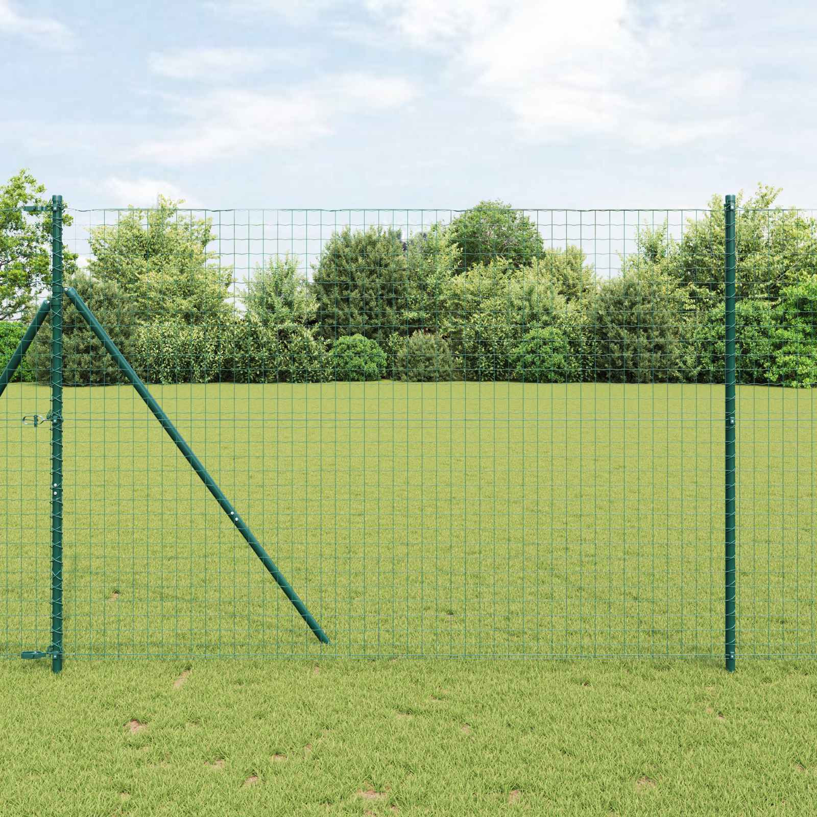 vidaXL Zaunpfosten 2 pcs Grün Pulverbeschichteter Stahl