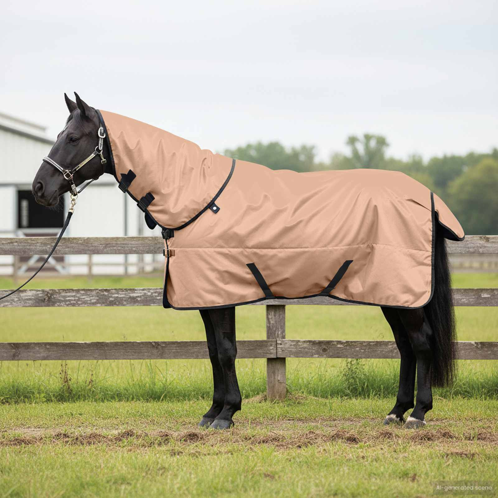 vidaXL Pferdedecke Cappuccino 125 cm Polyester