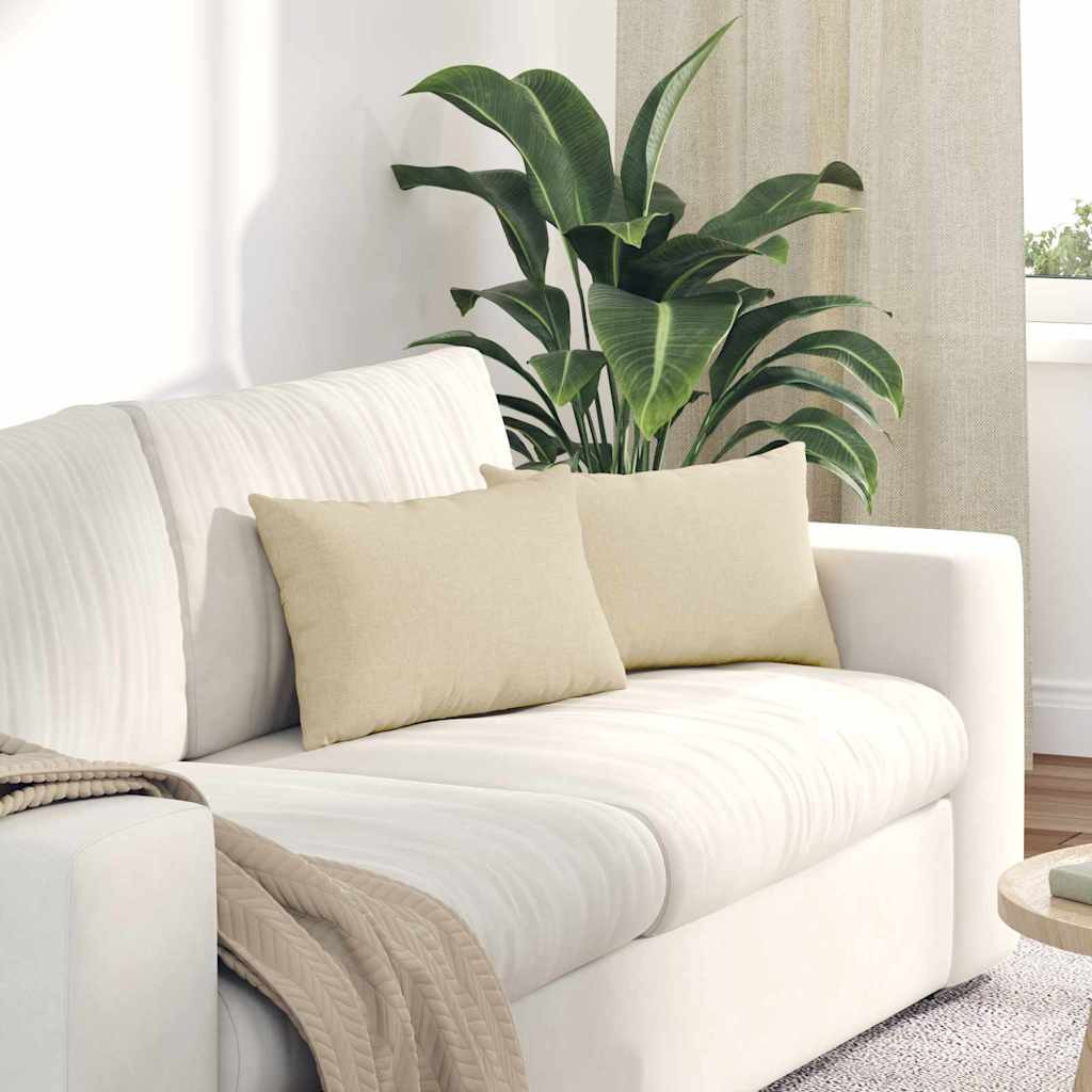 vidaXL Sofakissen 2 pcs Creme 50 x 30 cm Stoff