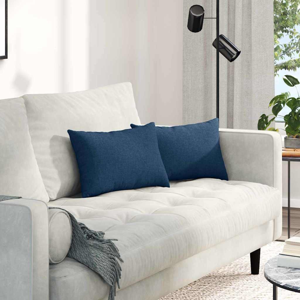 vidaXL Sofakissen 2 pcs Blau 50 x 30 cm Stoff