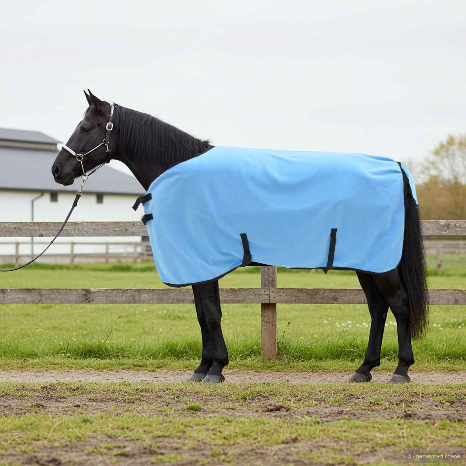 vidaXL Pferdedecke Volles Aqua 95 cm Polyester