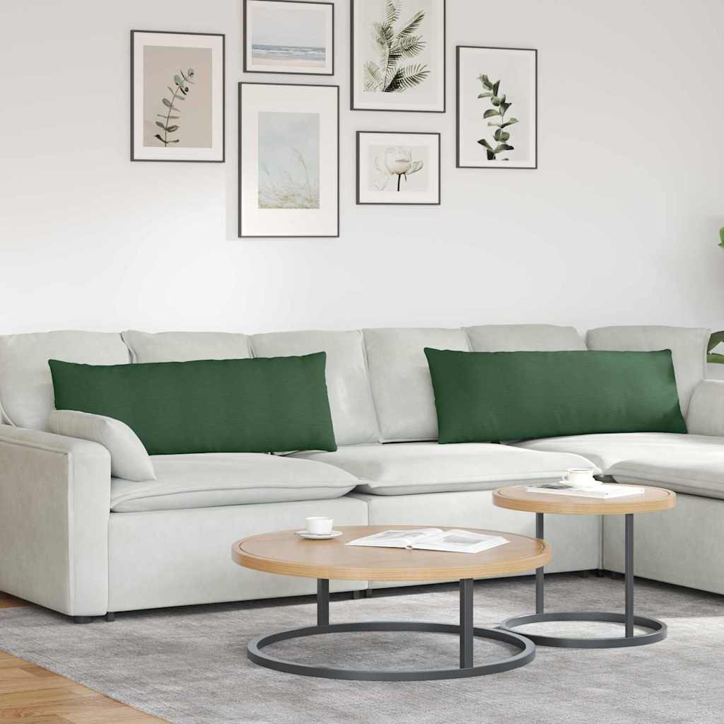 vidaXL Sofakissen 2 Stück Dunkelgrün 120 x 40 cm Cordstoff