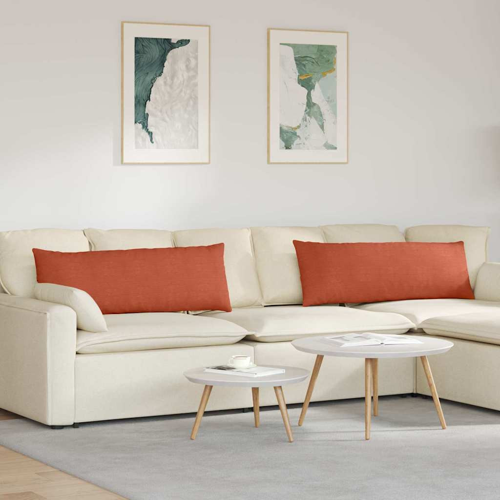 vidaXL Sofakissen 2 Stück Rot-Orange 120 x 40 cm Cordstoff