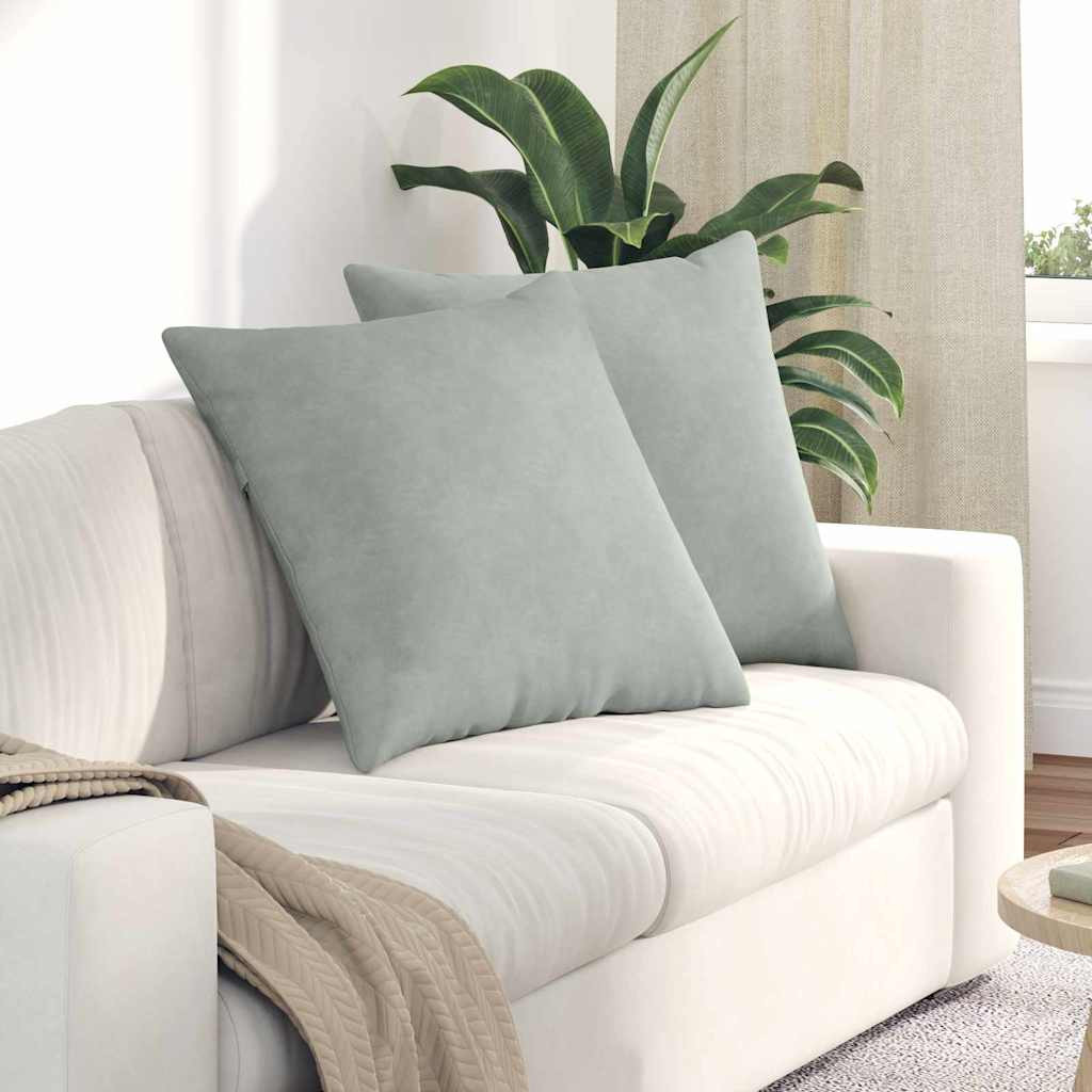 vidaXL Sofakissen 2 Stück Hellgrau 80 x 80 cm Cordstoff