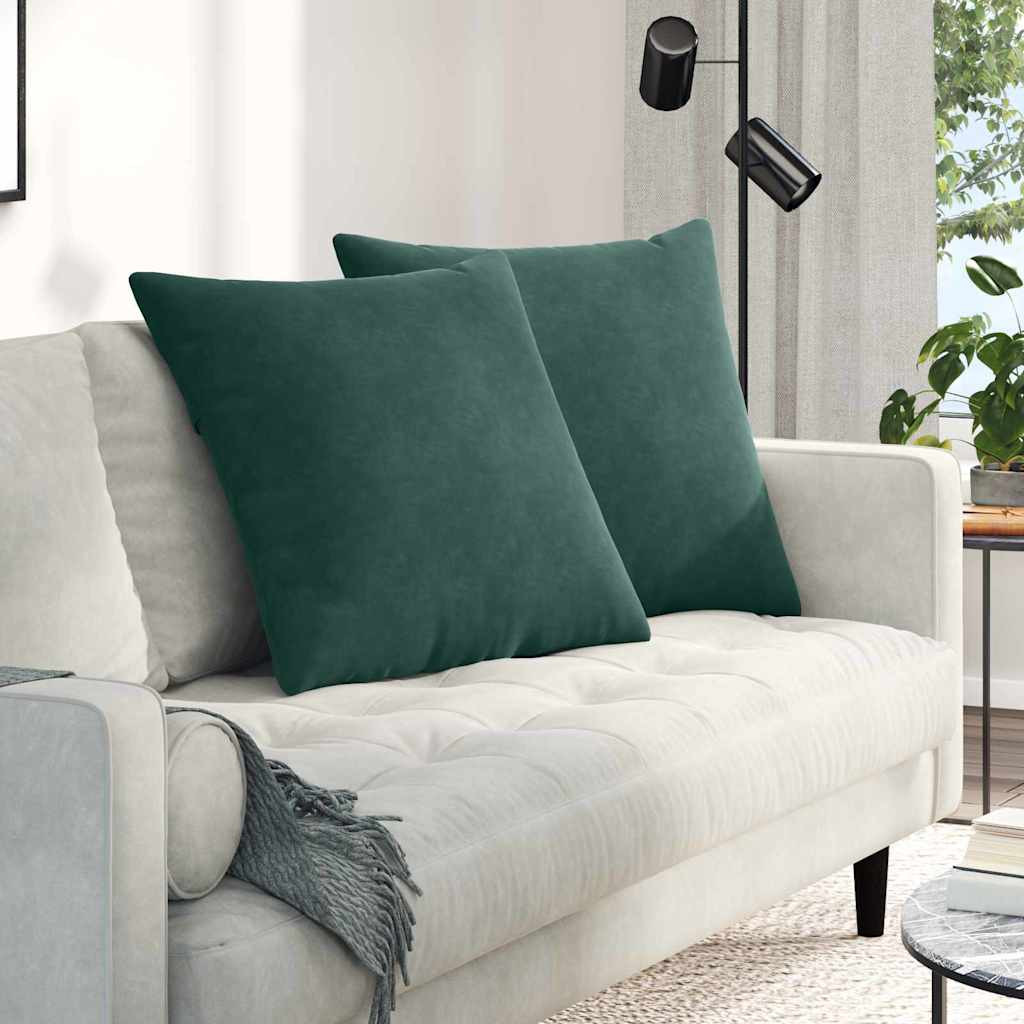 vidaXL Sofakissen 2 Stück Dunkelgrün 80 x 80 cm Cordstoff