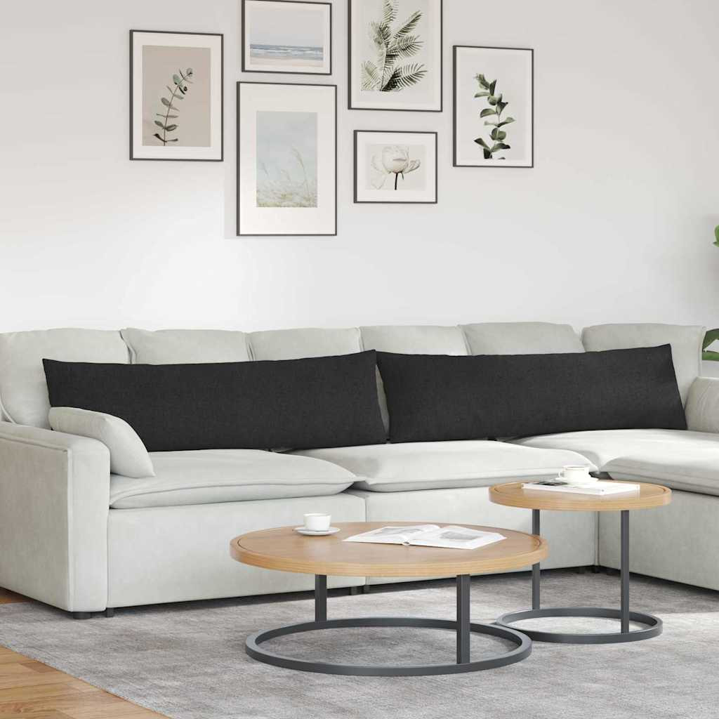 vidaXL Sofakissen 2 pcs Schwarz 145 x 40 cm Stoff