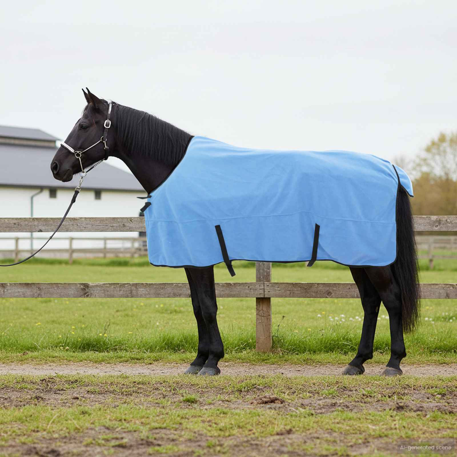 vidaXL Pferdedecke Volles Aqua 165 cm Polyester