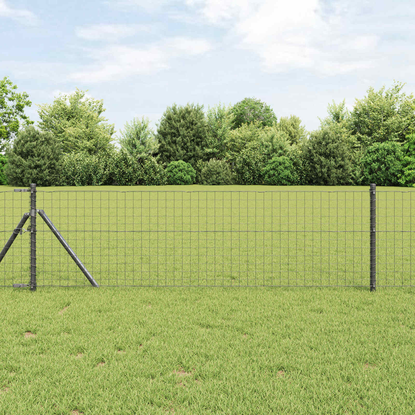 vidaXL Zaunpfosten 2 pcs Grau 120 cm Pulverbeschichteter Stahl