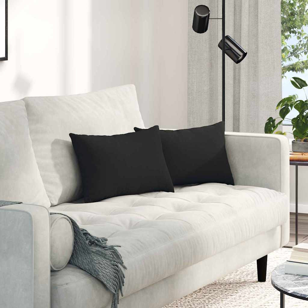 vidaXL Sofakissen 2 Stück Schwarz 50 x 30 cm Stoff