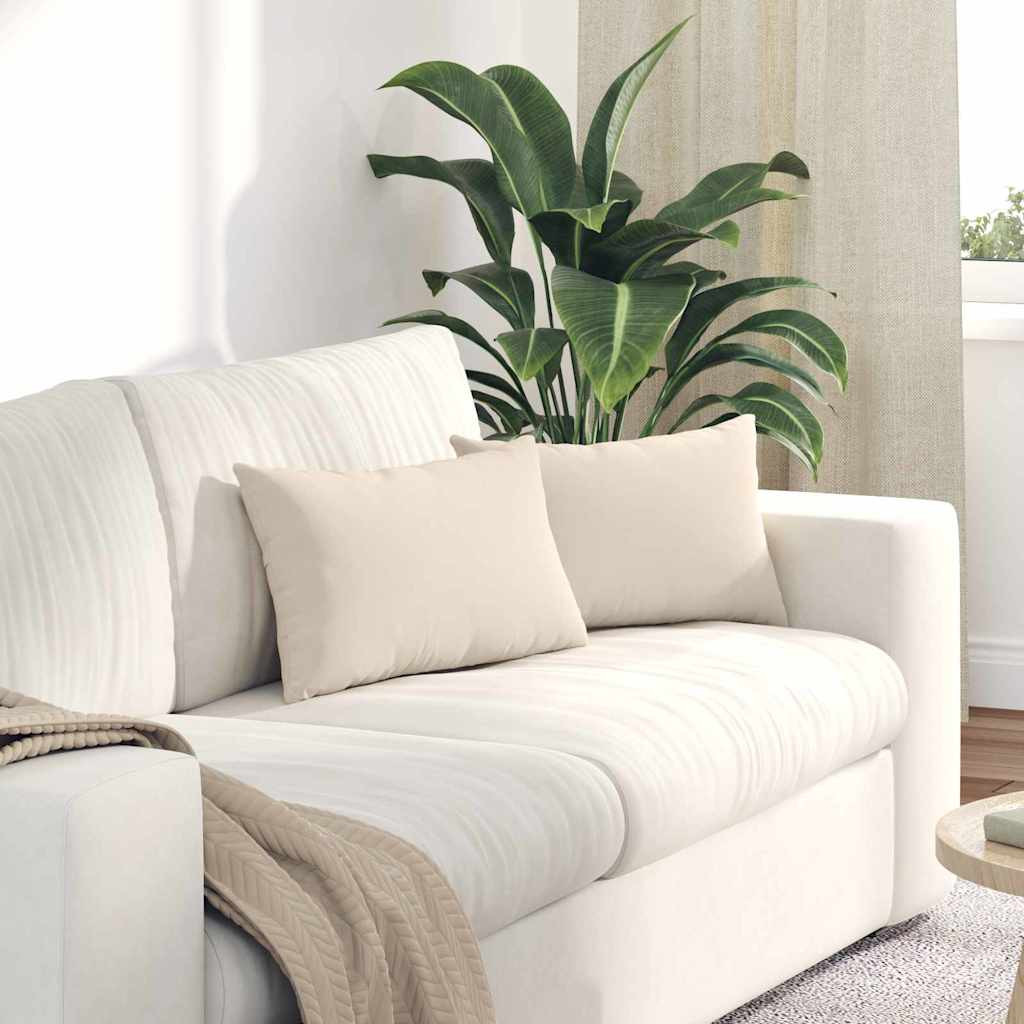vidaXL Sofakissen 2 Stück Beige 50 x 30 cm Stoff