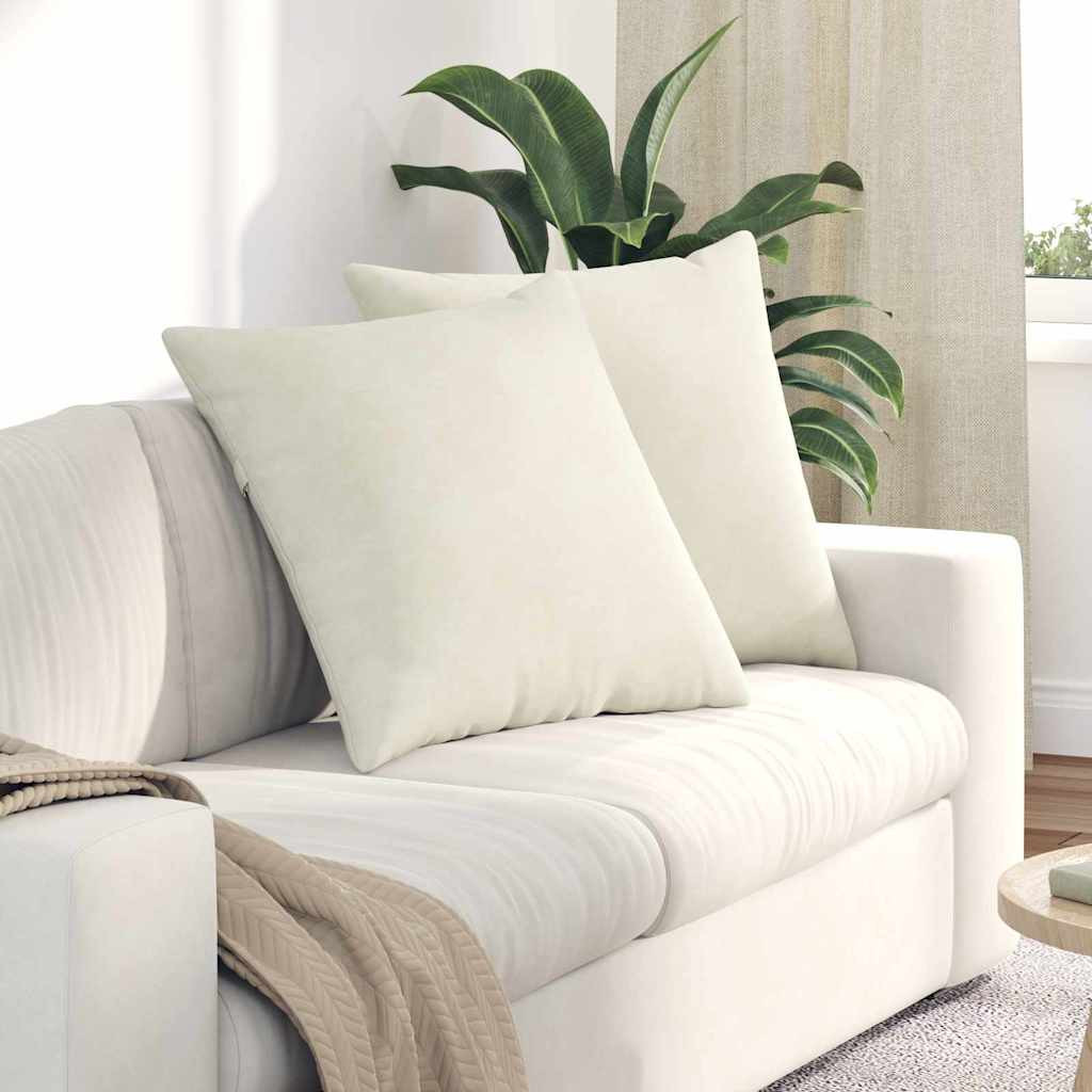 vidaXL Sofakissen 2 Stück Creme 80 x 80 cm Cordstoff