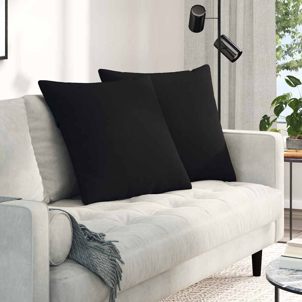 vidaXL Sofakissen 2 Stück Schwarz 80 x 80 cm Stoff