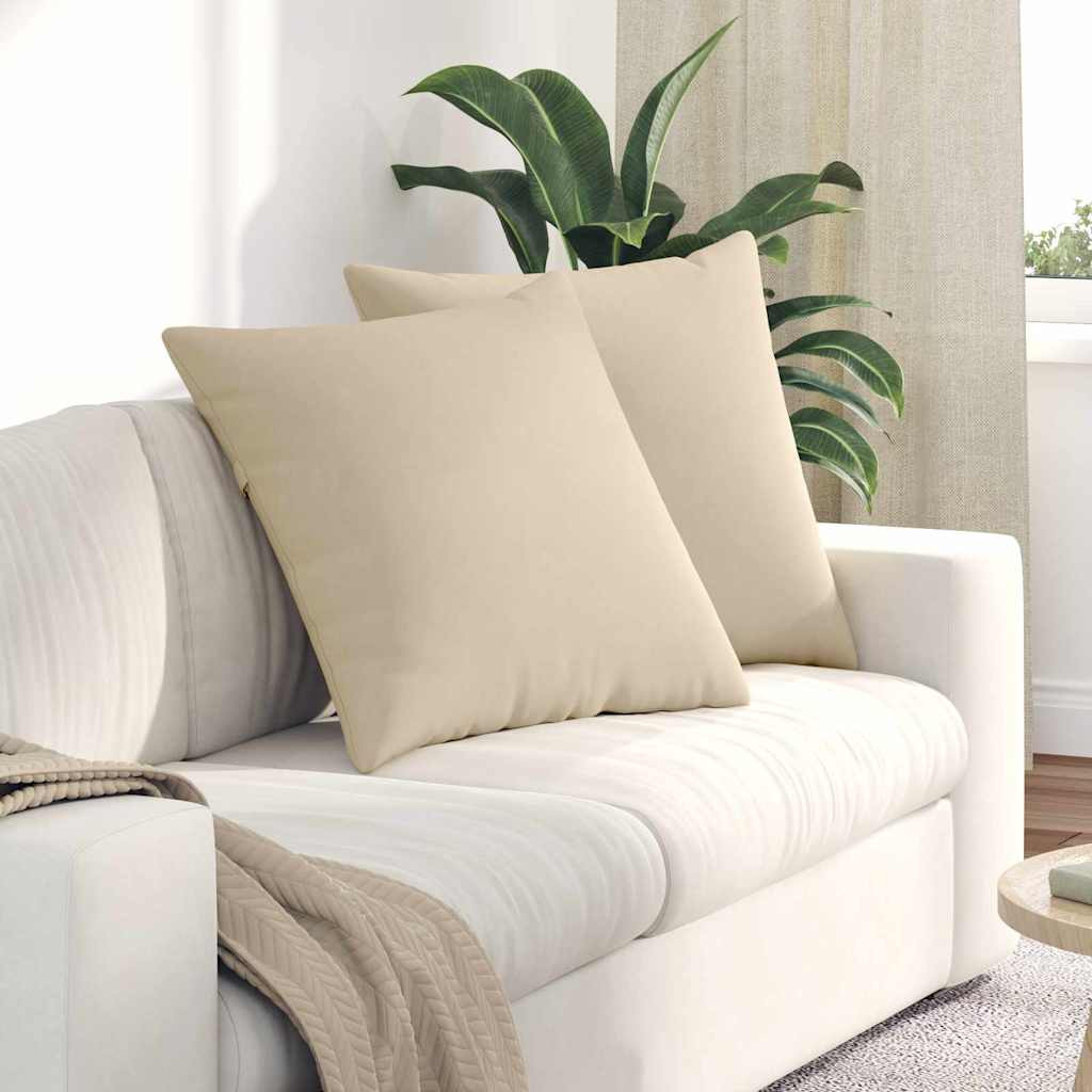 vidaXL Sofakissen 2 Stück Creme 80 x 80 cm Stoff