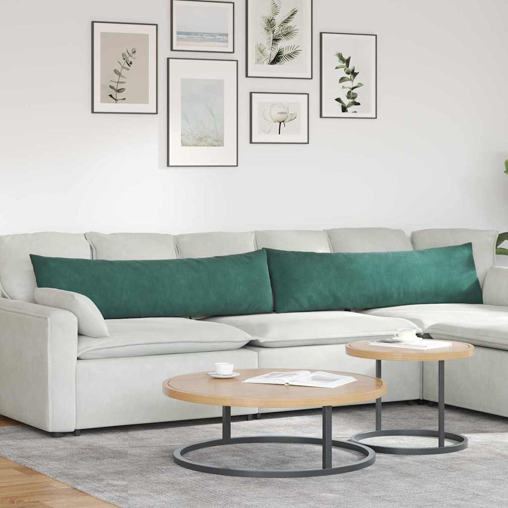 vidaXL Sofakissen 2 Stück Dunkelgrün 145 x 40 cm Cordstoff