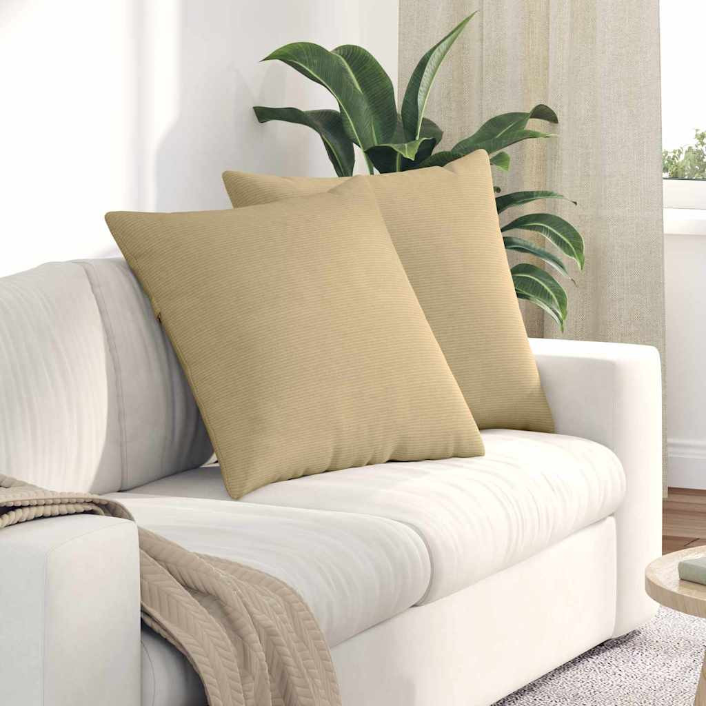 vidaXL Sofakissen 2 Stück Grau-Grün 80 x 80 cm Cordstoff