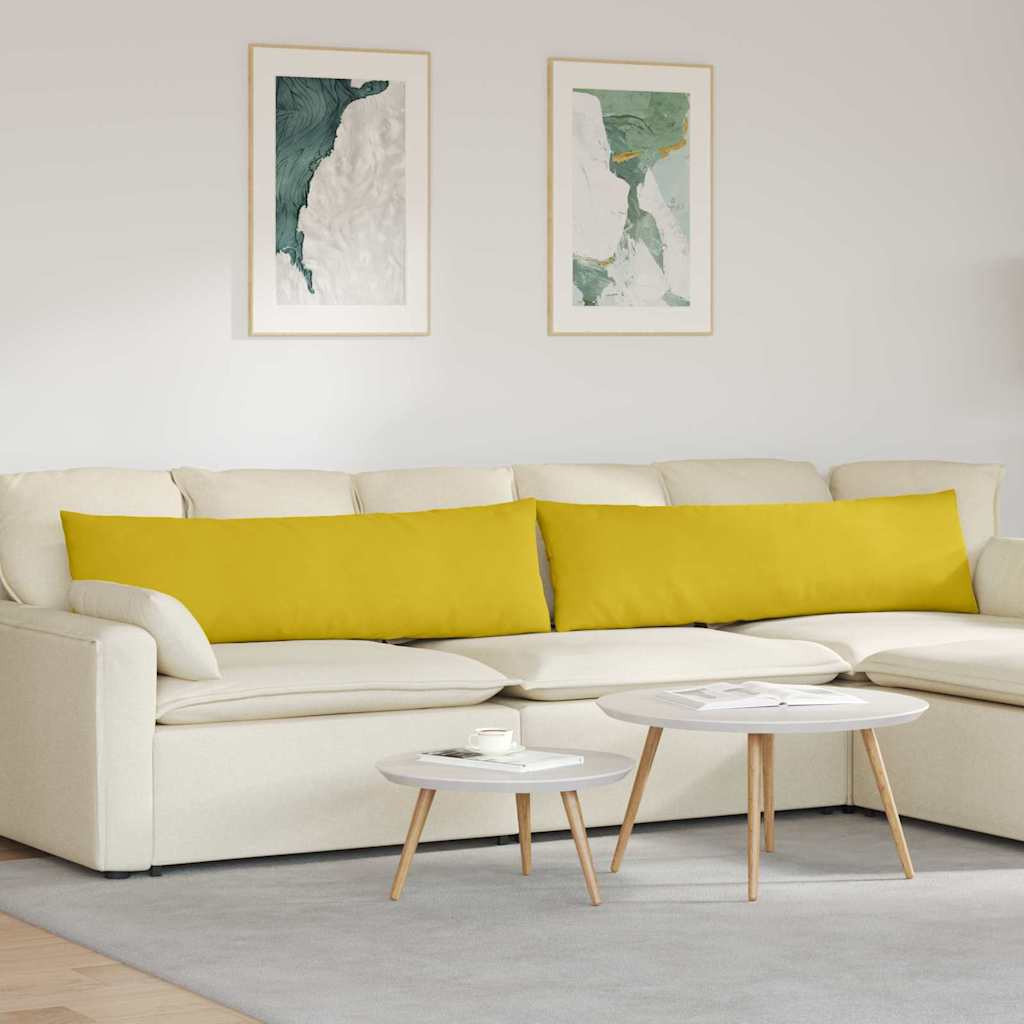 vidaXL Sofakissen 2 Stück Gelb 145 x 40 cm Cordstoff