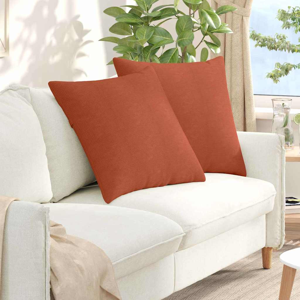 vidaXL Sofakissen 2 pcs Rot-Orange 80 x 80 cm Cordstoff