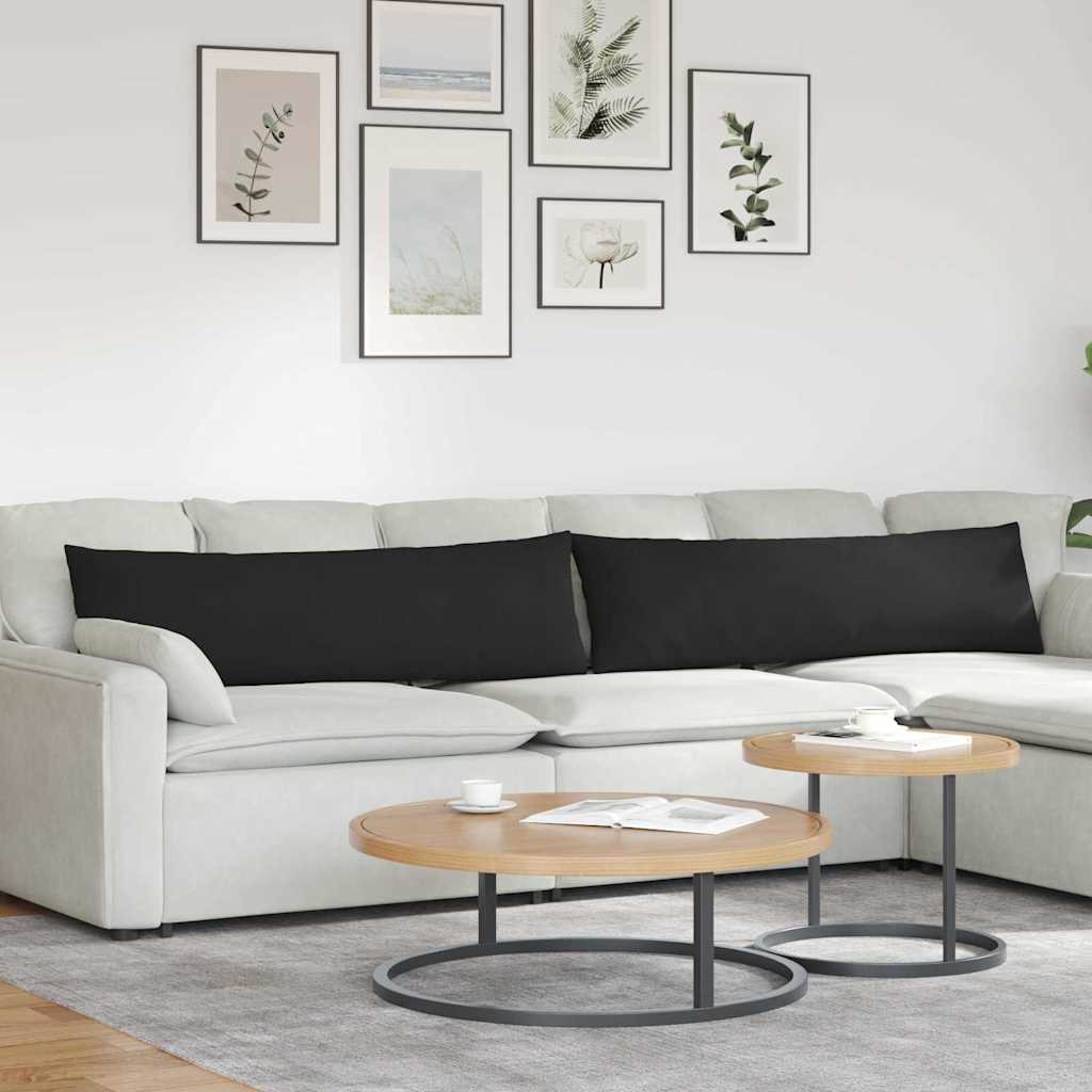vidaXL Sofakissen 2 Stück Schwarz 145 x 40 cm Stoff