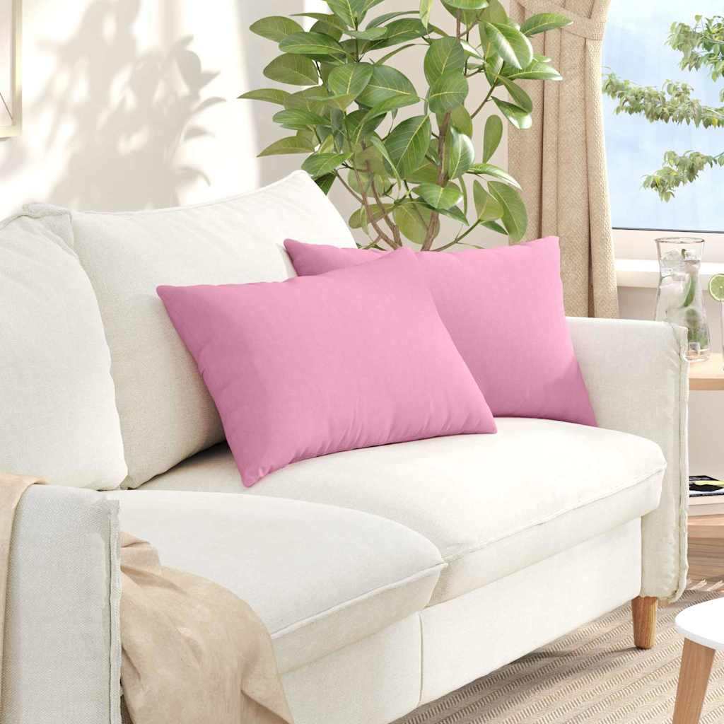vidaXL Sofakissen 2 pcs Rosa 60 x 40 cm Stoff