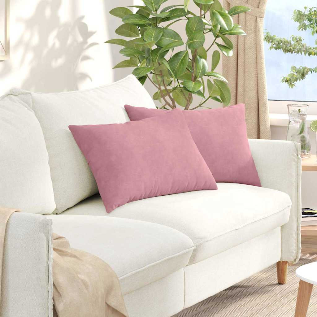 vidaXL Sofakissen 2 Stück Rosa 60 x 40 cm Cordstoff