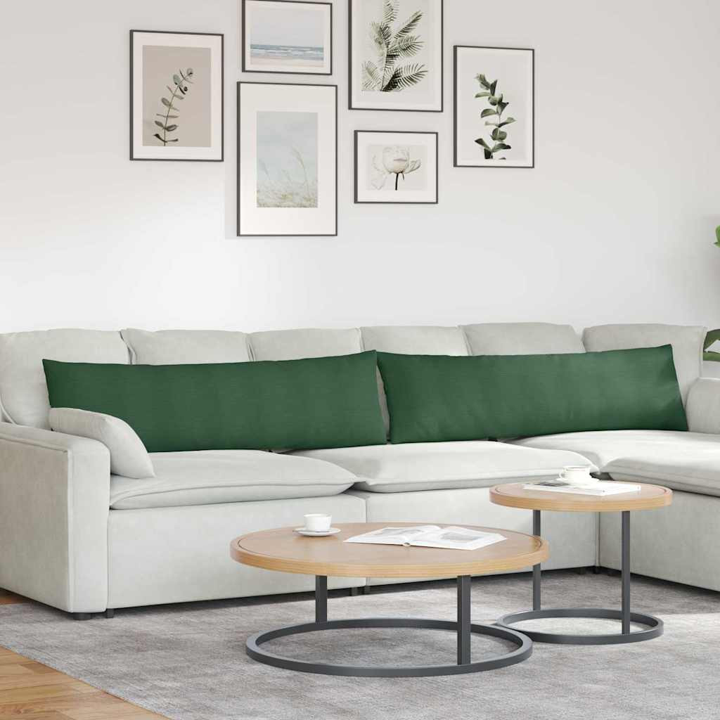 vidaXL Sofakissen 2 Stück Dunkelgrün 145 x 40 cm Cordstoff