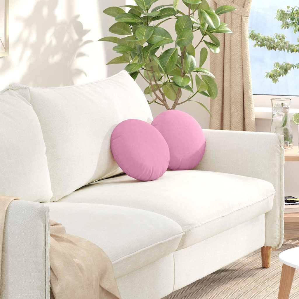 vidaXL Sitzkissen 2 pcs Rosa Ø30 x 13 cm Stoff