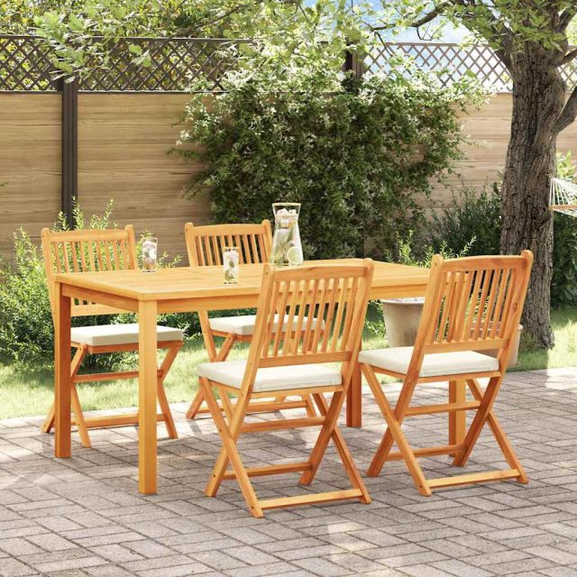 vidaXL Klappstuhl 4 pcs Weiß 49 x 57,5 x 92 cm Massivholz Akazie