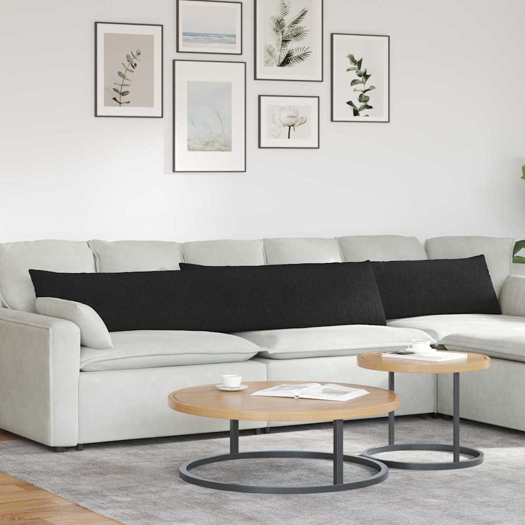 vidaXL Sofakissen 2 pcs Schwarz 200 x 40 cm Stoff