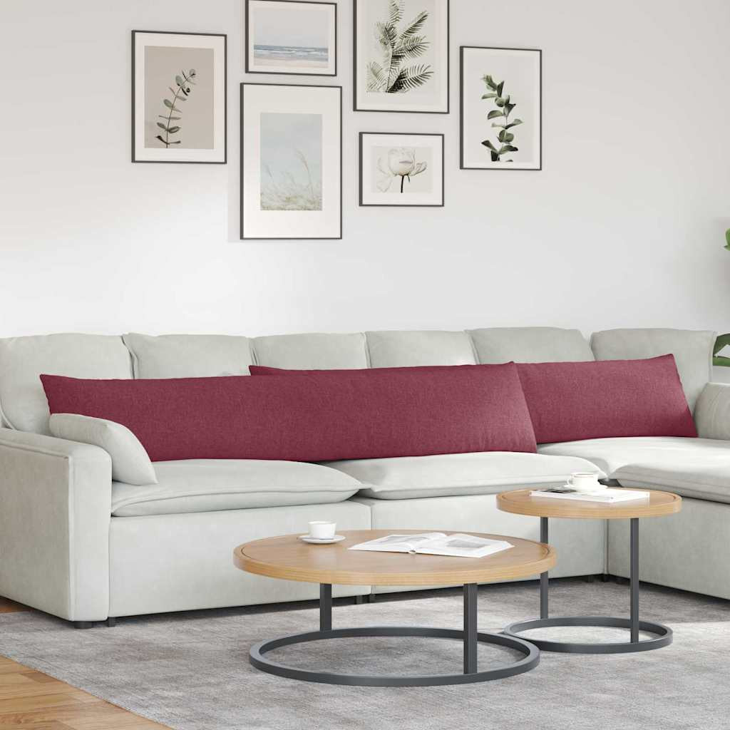 vidaXL Sofakissen 2 pcs Weinrot 200 x 40 cm Stoff