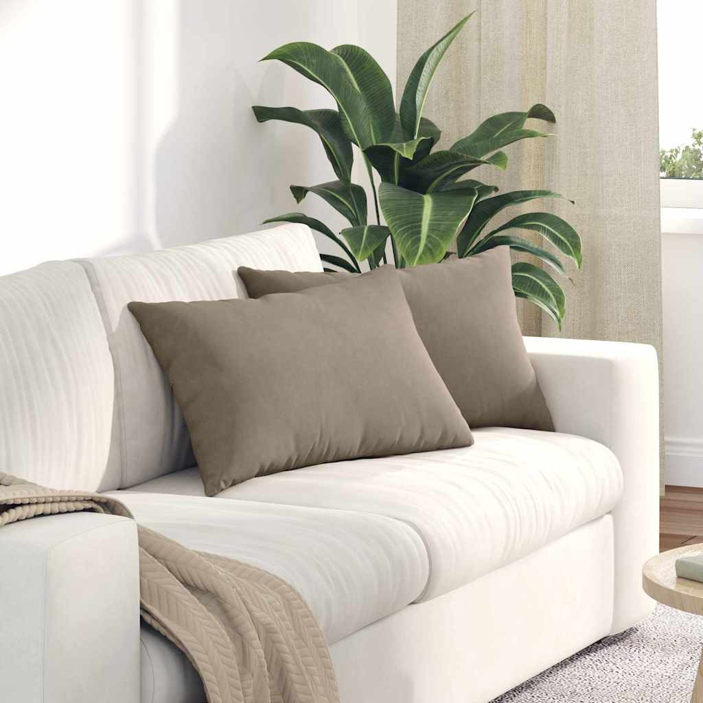 vidaXL Sofakissen 2 Stück Taupe 60 x 40 cm Stoff