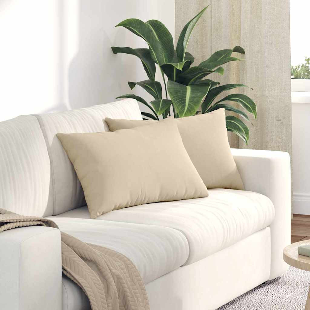 vidaXL Sofakissen 2 Stück Creme 60 x 40 cm Stoff