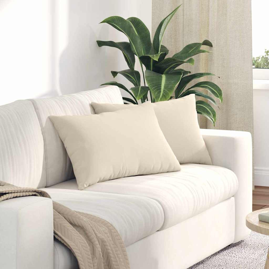 vidaXL Sofakissen 2 Stück Beige 60 x 40 cm Stoff