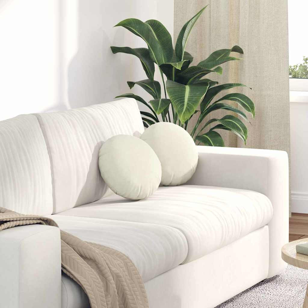 vidaXL Sitzkissen 2 pcs Creme Ø30 x 13 cm Samt