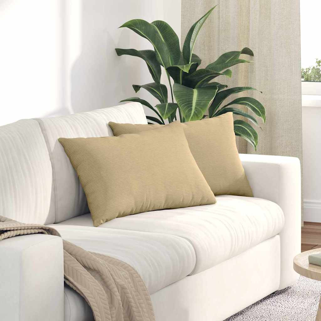 vidaXL Sofakissen 2 Stück Grau-Grün 60 x 40 cm Cordstoff