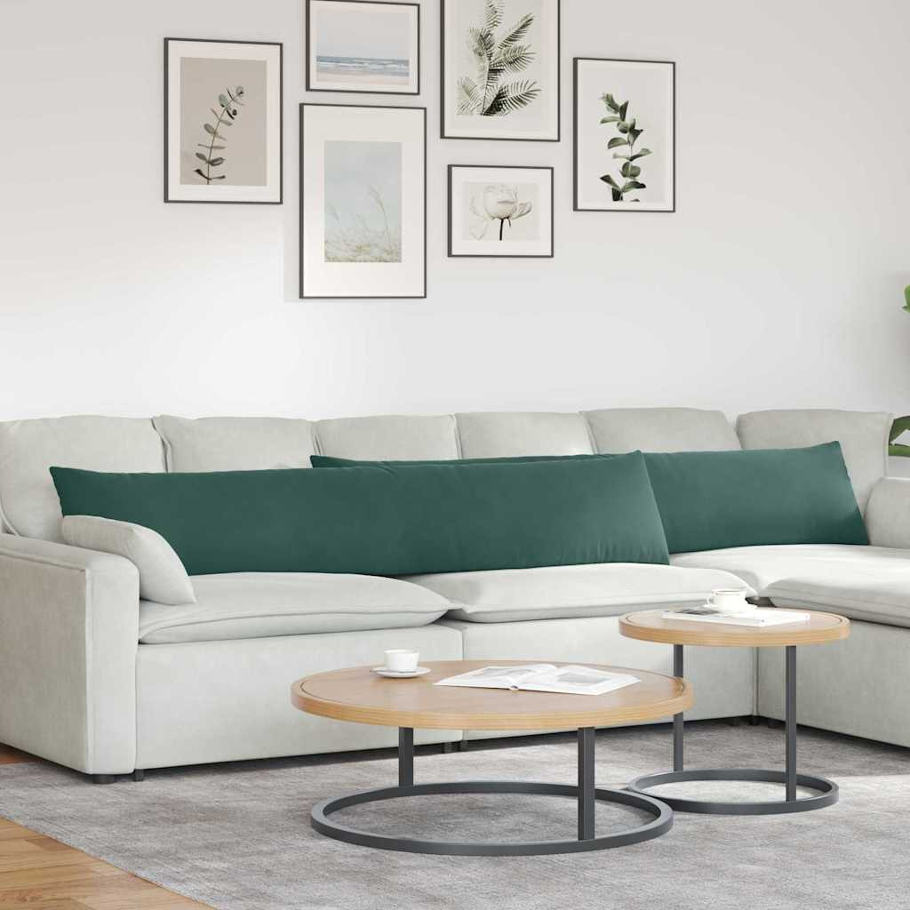 vidaXL Sofakissen 2 Stück Dunkelgrün 200 x 40 cm Cordstoff