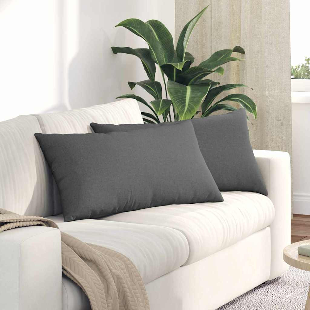 vidaXL Sofakissen 2 pcs Dunkelgrau 80 x 40 cm Stoff