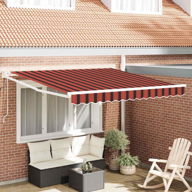vidaXL Ausziehbare Markise Orange und Braun 300 x 250 cm
