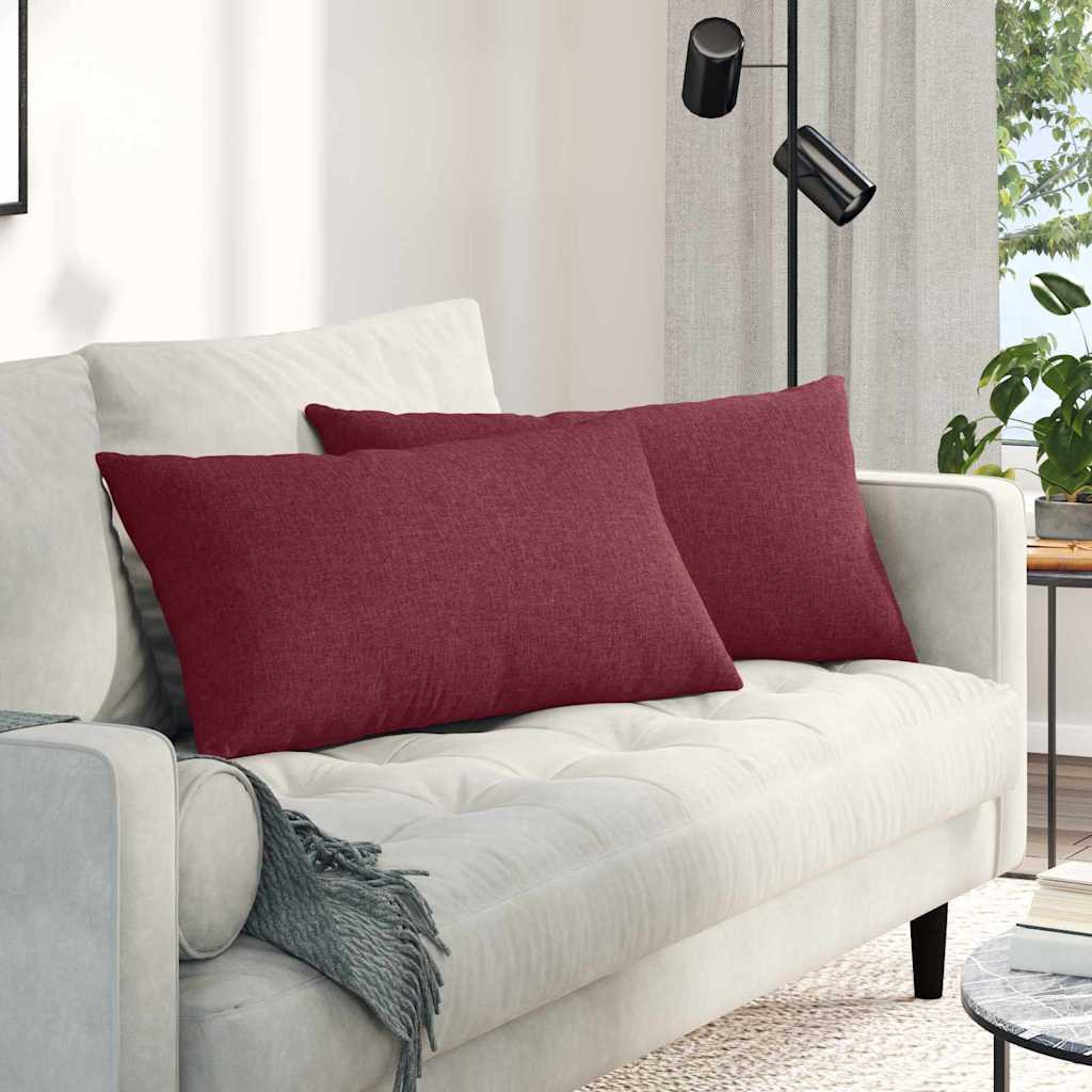 vidaXL Sofakissen 2 pcs Weinrot 80 x 40 cm Stoff