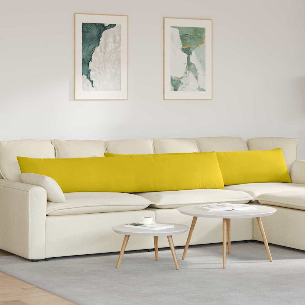 vidaXL Sofakissen 2 Stück Gelb 200 x 40 cm Cordstoff