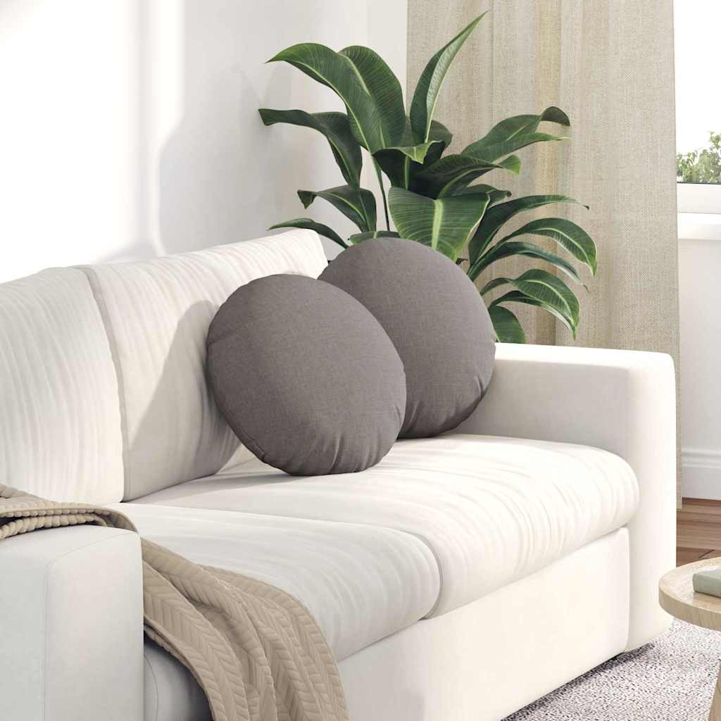 vidaXL Sitzkissen 2 pcs Taupe Ø40 x 13 cm Stoff