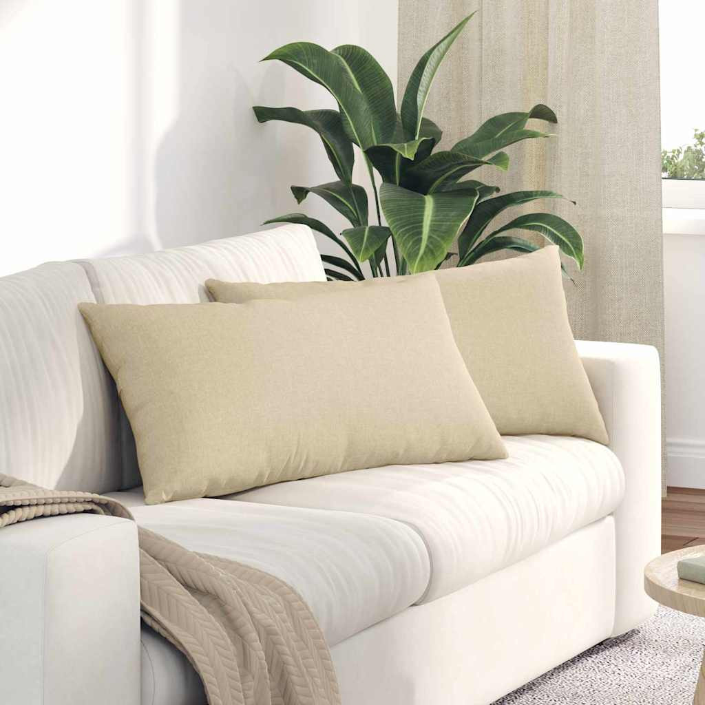 vidaXL Sofakissen 2 pcs Creme 80 x 40 cm Stoff