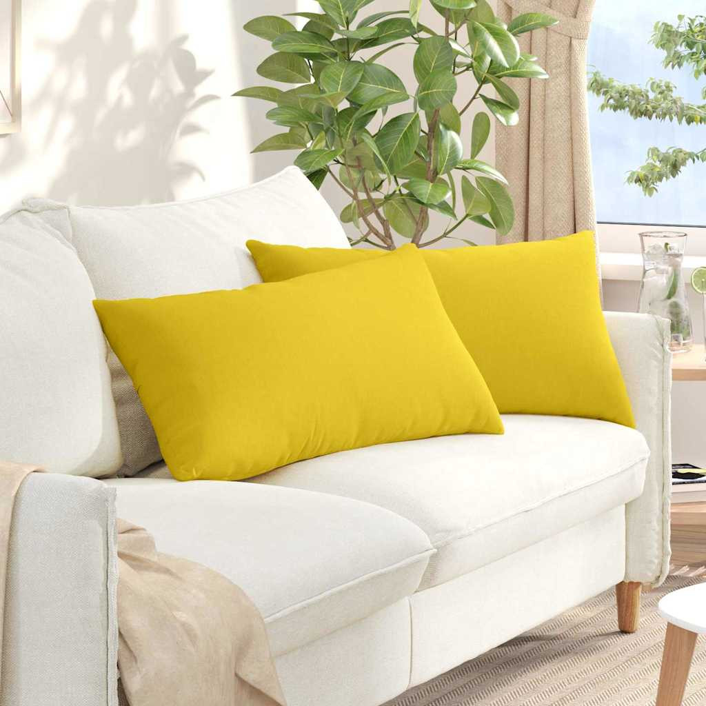 vidaXL Sofakissen 2 pcs Helles Gelb 80 x 40 cm Stoff