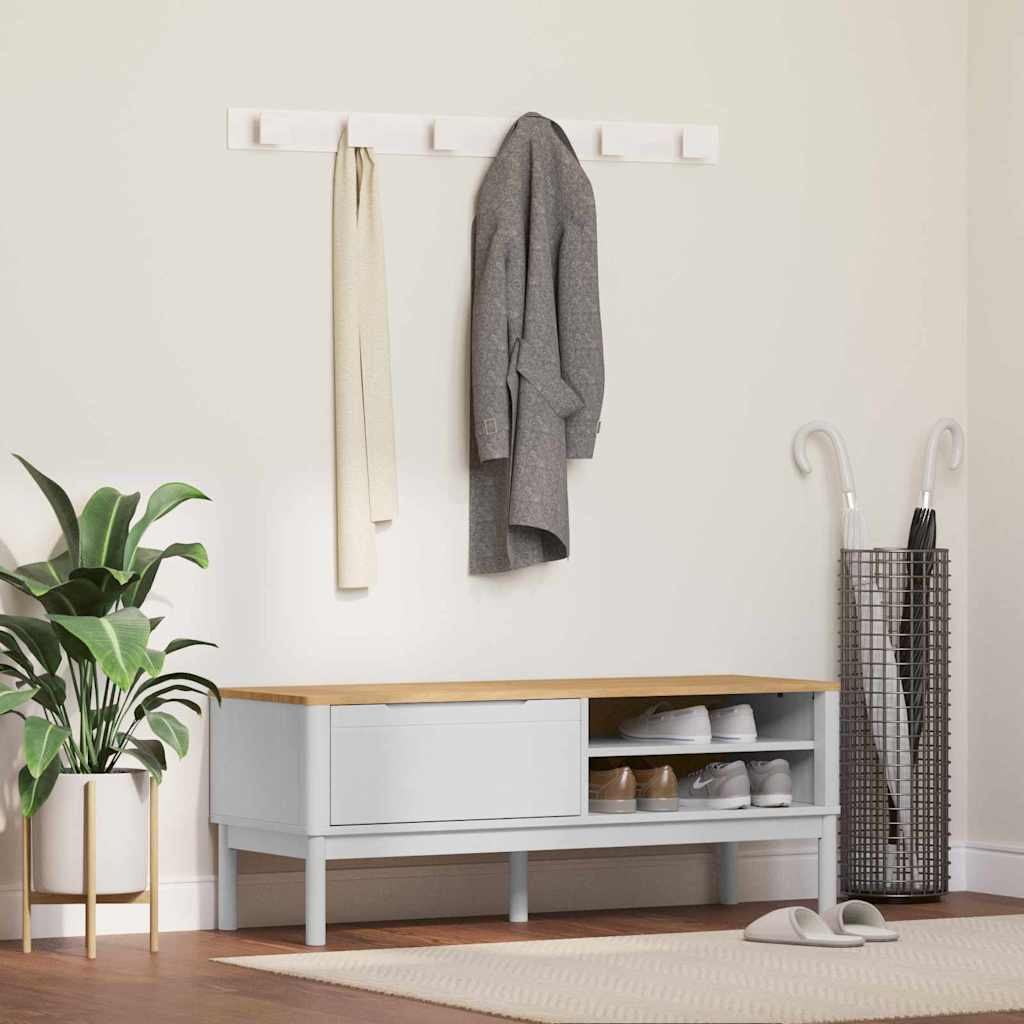 vidaXL Flurbank FLORO Weiß 115 x 40 x 45 cm Massivholz Kiefer
